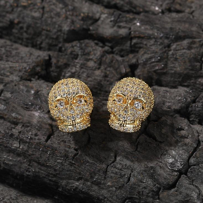 GAB ZC Skull Shape Stud Earrings for Man, Halloween Gifts